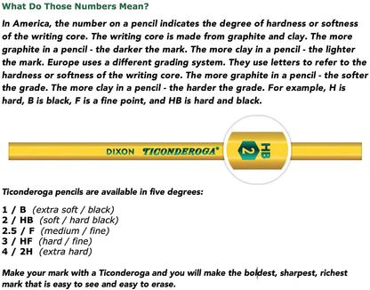 TICONDEROGA Pencils, Wood-Cased, Unsharpened, Graphite #2 HB Soft, Yellow, 96-Pack (13872)