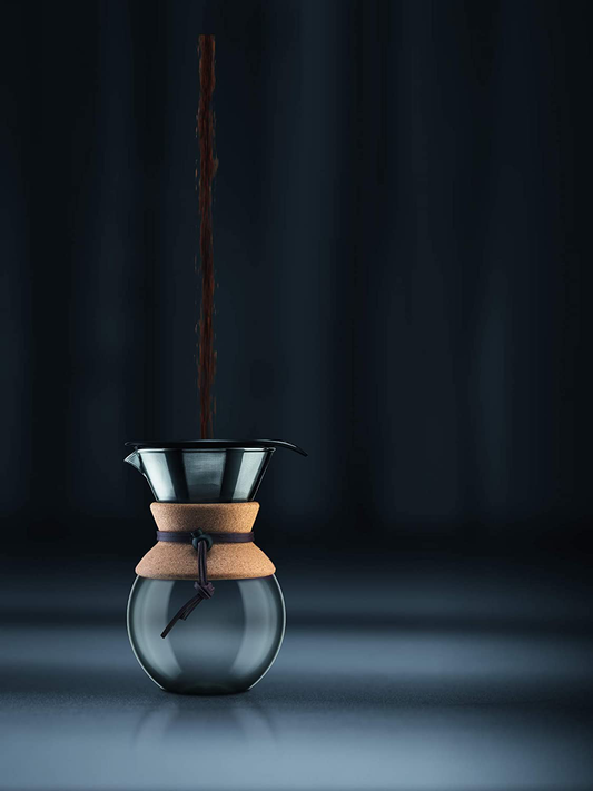 BODUM Pour Over Coffee Maker Grip, 8 Cup, 34 Ounce, Double Wall Cork