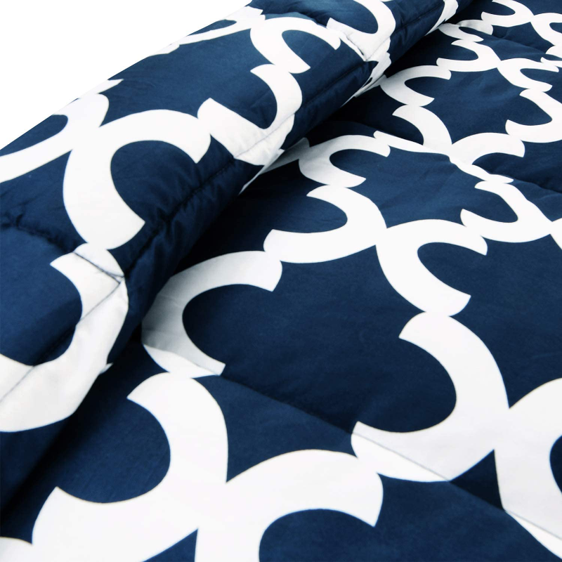Printed Down Brushed Microfiber Bedding Comforter With Pillow Sham Set
