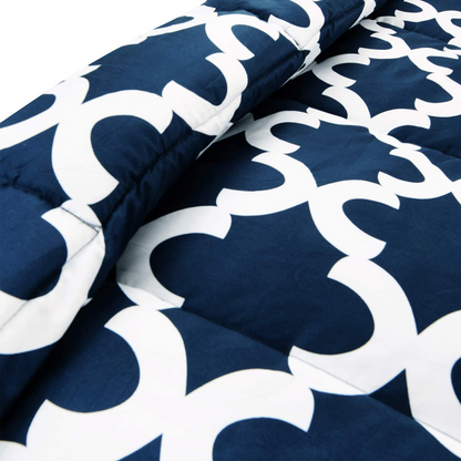 Printed Down Brushed Microfiber Bedding Comforter With Pillow Sham Set