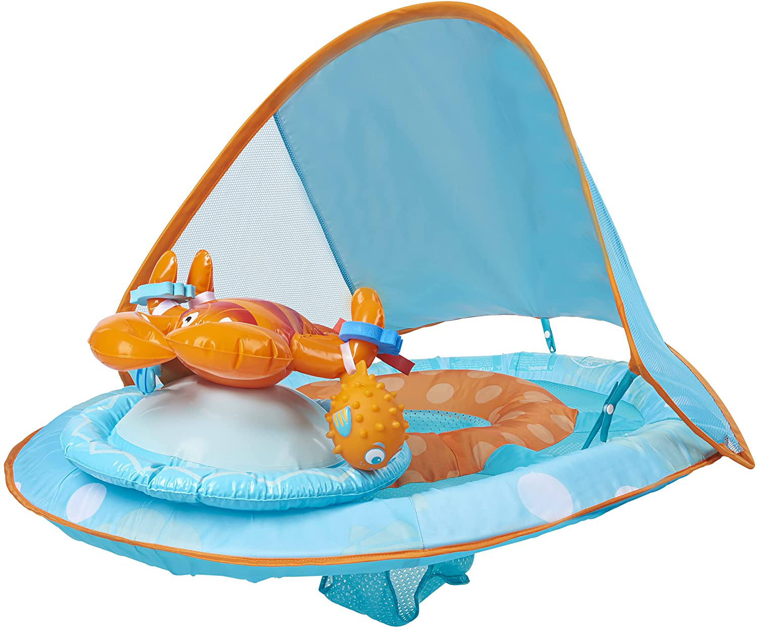 SwimWays Inflatable Baby Spring Octopus Pool Float Activity Center with Canopy