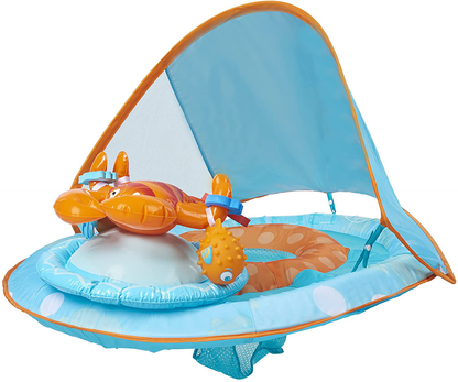 SwimWays Inflatable Baby Spring Octopus Pool Float Activity Center with Canopy