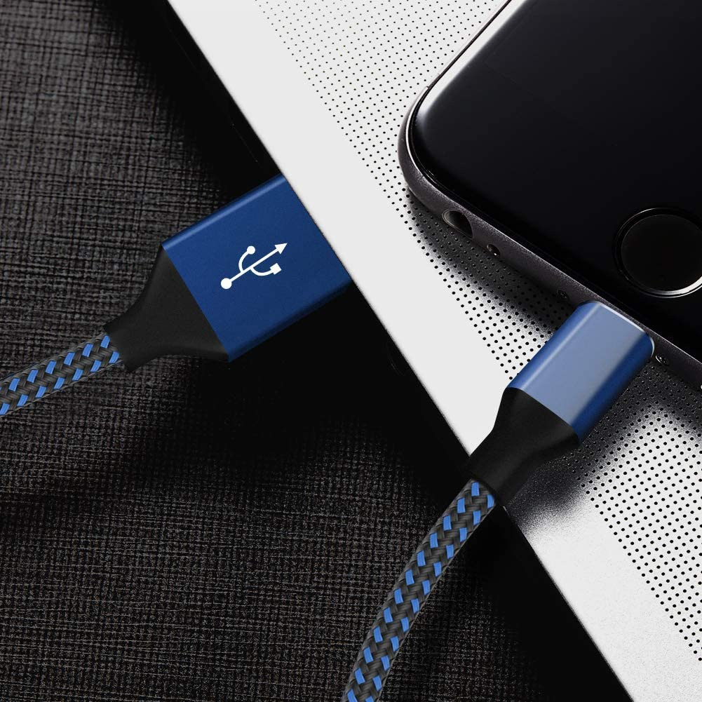 5 Pack(3/3/6/6/10ft) Nylon Braided Compatible iPhone Charger Lightning Cable Fast Charging