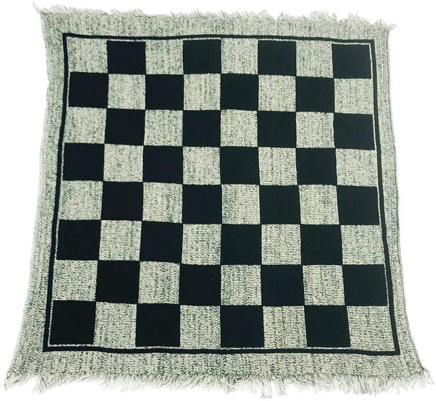 Yuanhe 3 in 1 Giant Checkers Set and Tic Tac Toe Game with Reversible Rug - Indoor and Outdoor Board Game for Family