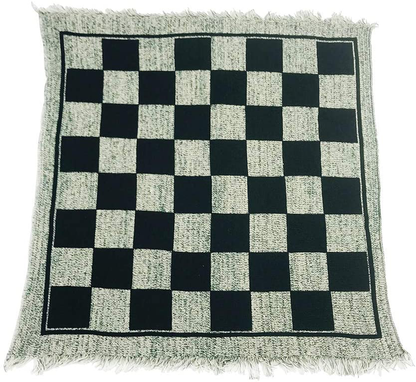 Yuanhe 3 in 1 Giant Checkers Set and Tic Tac Toe Game with Reversible Rug - Indoor and Outdoor Board Game for Family