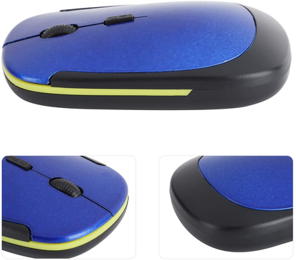 Wireless Mouse 2.4G Wreless Frequency Hopping Adjustable Optical USB Receiver Notebook Computer Accessories 1600dpi Silent Micro Motion Design Lightweight and Portable(Blue)
