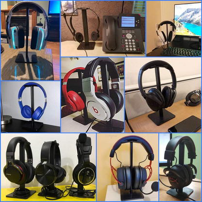 Headphone Stand Headset Holder New Bee Earphone Stand with Aluminum Supporting Bar Flexible Headrest ABS Solid Base for All Headphones Size