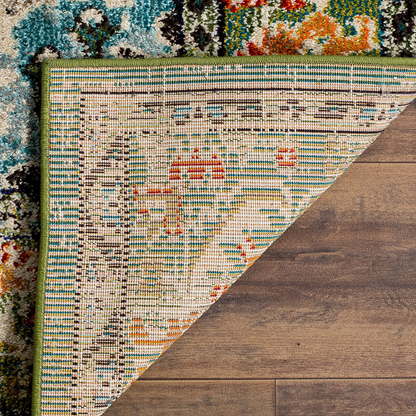 Safavieh Monaco Collection MNC243P Boho Chic Medallion Distressed Non-Shedding Stain Resistant Living Room Bedroom Area Rug, 4' x 5'7", Violet / Fuchsia