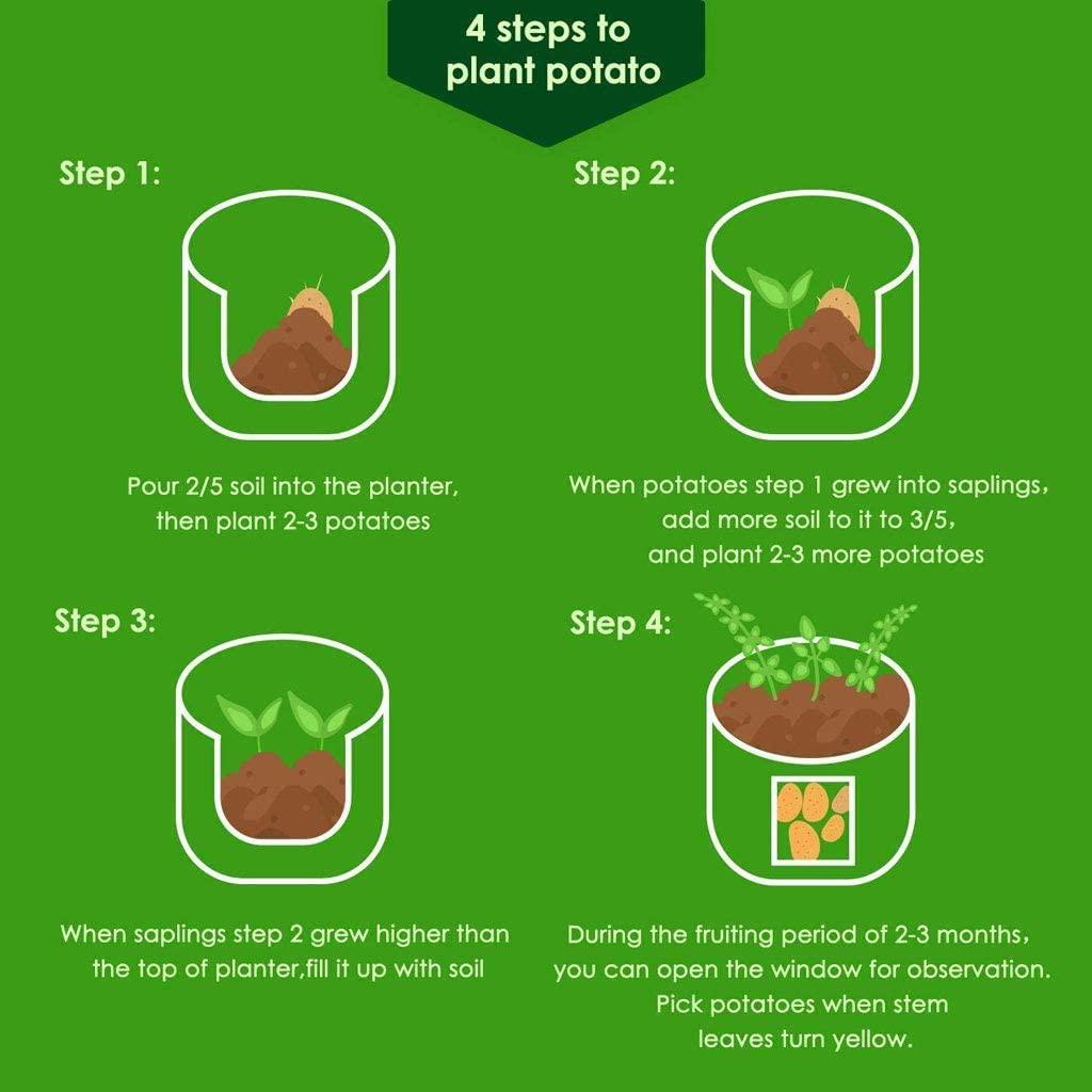 7 or 10 Gallon Grow Bags Fabric Pots with Handles