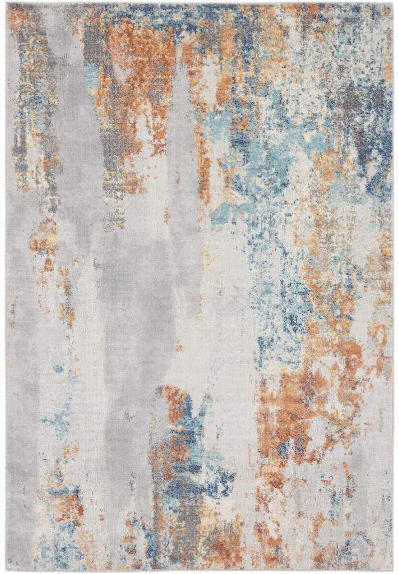 Luxe Weavers Rugs – Euston Modern Area Rugs with Abstract Patterns 7681 – Medium Pile Area Rug, Dark Blue, Light Blue / 4 x 5