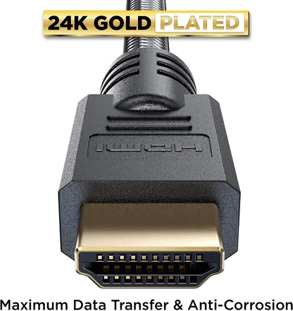 Multi Pack PowerBear 4K HDMI Cables Braided Nylon & Gold Connectors, 4K @ 60Hz, Ultra HD, 2K, 1080P, ARC & CL3 Rated