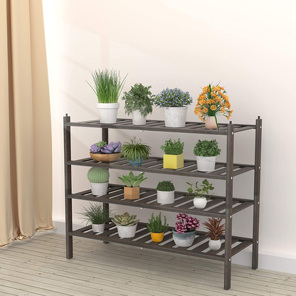 Dranixly Bamboo 2-Tier Shoe Rack Stackable Shoe Shelf Storage Organizer for Entryway, Hallway and Closet, 27.2"x11"x13.2" (Natural)