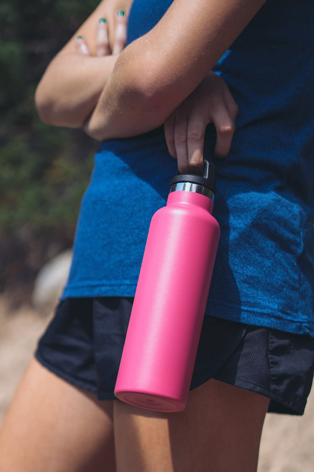 Simple Modern Insulated Water Bottle with Handle Lid Reusable Ascent Narrow Mouth Stainless Steel Thermos Flask, 20oz Handle Lid, Ombre: Sweet Taffy