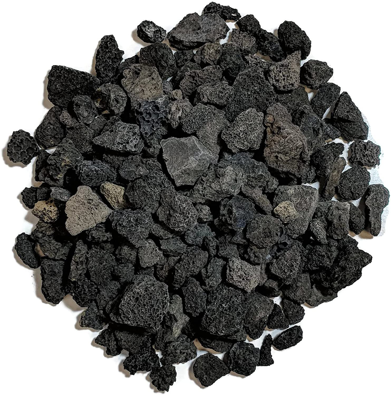 Midwest Hearth Lava Rock for Fire Pits and Gas Log Sets, Black 5/8" to 1-1/2" (10-lb Bag)