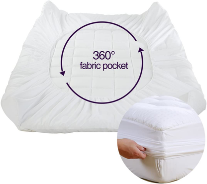 EASELAND Full Size Mattress Pad Pillow Top Mattress Cover Quilted Fitted Mattress Protector Cotton Top 8-21" Deep Pocket Cooling Mattress Topper (54x75 Inches, White)