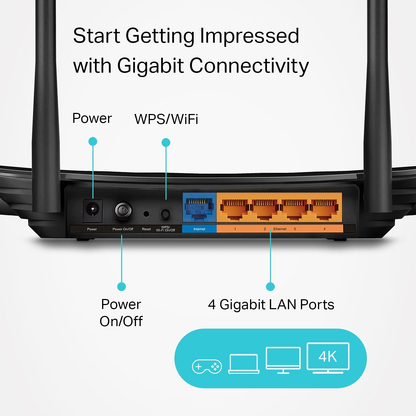 TP-Link AC1200 Gigabit WiFi Router (Archer A6) - 5GHz Dual Band Mu-MIMO Wireless Internet Router