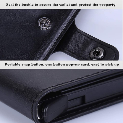 Credit Card Holder Slim Wallet Front Pocket Protector Pop up Design Aluminum Up to Hold 7 Cards （Carbon Fiber Black）