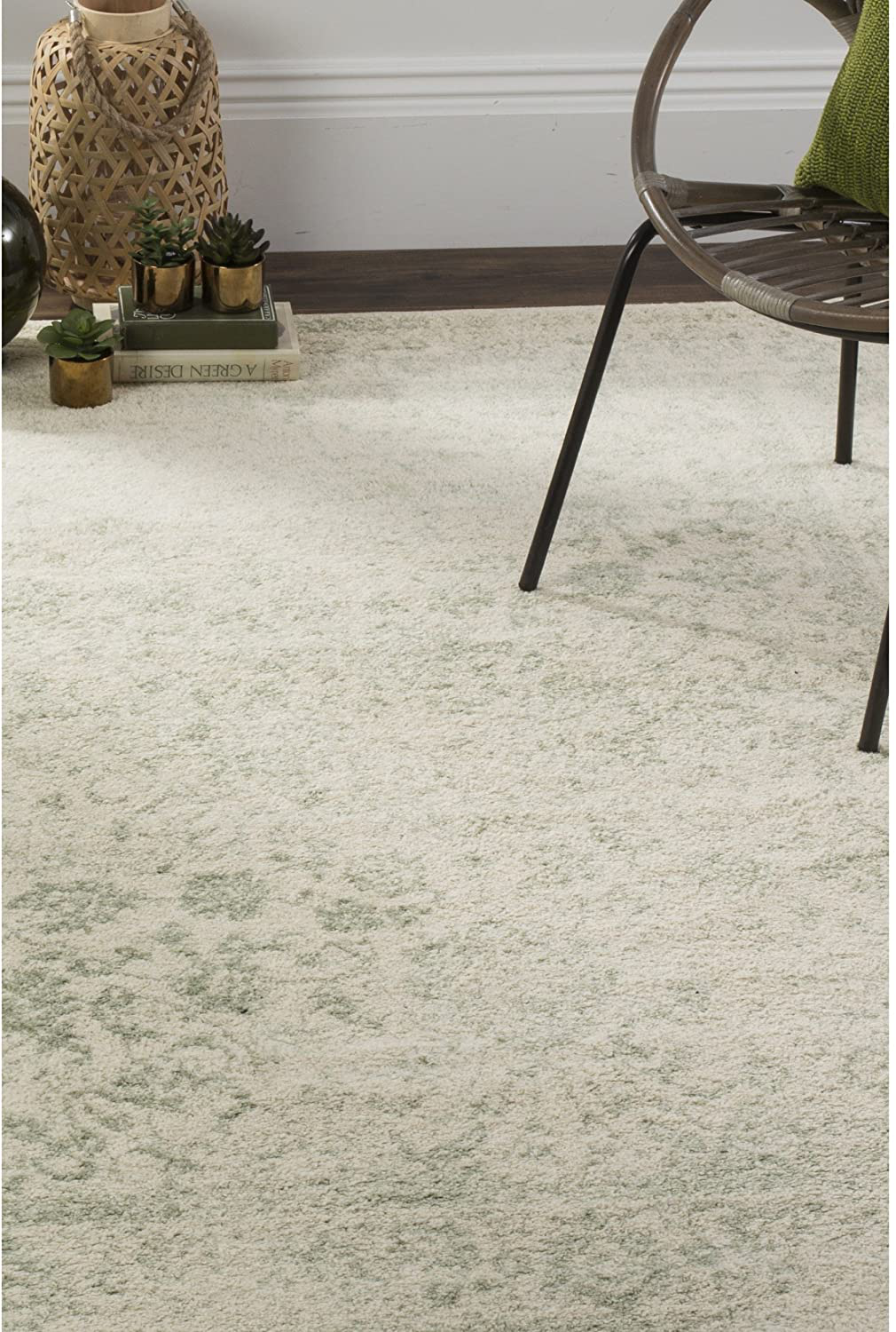 Safavieh Adirondack Collection ADR109V Oriental Distressed Non-Shedding Stain Resistant Living Room Bedroom Runner, 2'1" x 6' , Ivory / Sage