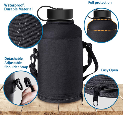 BUZIO Insulated Water Bottle with Straw Lid and Flex Cap, 32oz, 40oz, 64oz, 87oz Modern Double Vacuum Stainless Steel Water Flask, Cold for 48 Hrs Hot for 24 Hrs Simple Thermo Canteen Mug,BPA-Free