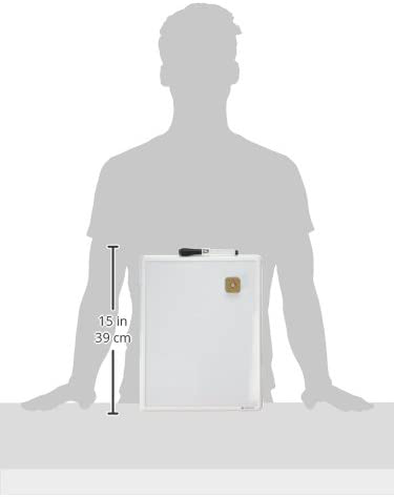 U Brands Contempo Magnetic 11" x 14" Dry Erase Board, White Frame, Magnet and Marker Included
