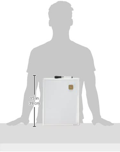 U Brands Contempo Magnetic 11" x 14" Dry Erase Board, White Frame, Magnet and Marker Included