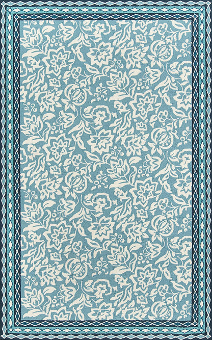 Madcap Cottage Under A Loggia Rokeby Road Area, Indoor Outdoor Rug, Blue, 2' X 3'
