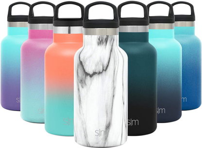 Simple Modern Insulated Water Bottle with Handle Lid Reusable Ascent Narrow Mouth Stainless Steel Thermos Flask, 20oz Handle Lid, Ombre: Sweet Taffy