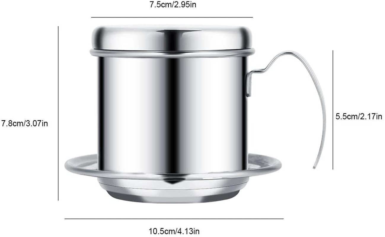 Stainless Steel Drip Coffee Filter Maker Vietnamese Style Drip Coffee Pot Infuser Ideal for on the Go/home (Gold)