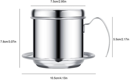 Stainless Steel Drip Coffee Filter Maker Vietnamese Style Drip Coffee Pot Infuser Ideal for on the Go/home (Gold)