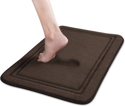 Memory Foam Bath Mat Non Slip Absorbent Super Cozy Velvet Bathroom Rug Carpet, Machine Washable