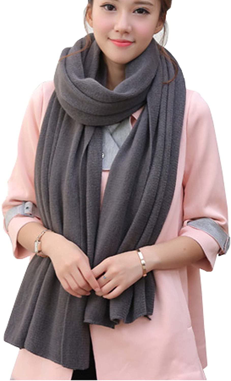 Wander Agio Womens Warm Winter Infinity Scarves Set Blanket Scarf Pure Color