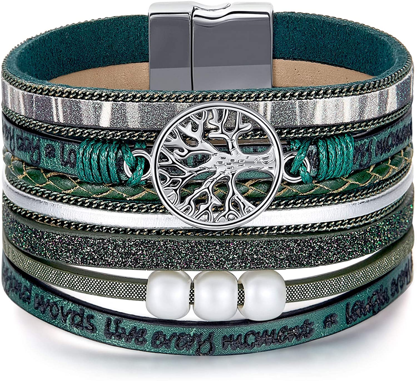 Inspirational Tree of Life Layer Leather Bracelet
