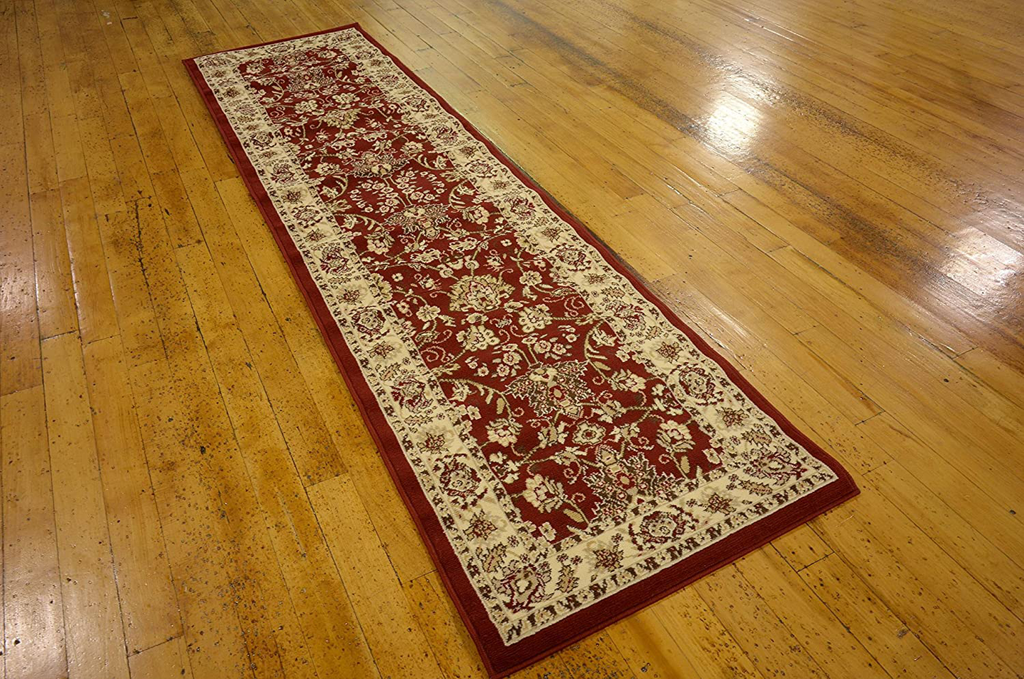 Unique Loom Kashan Traditional Floral Area Rug, 2 Feet 7 Inch x 10 Feet, Burgundy/Ivory