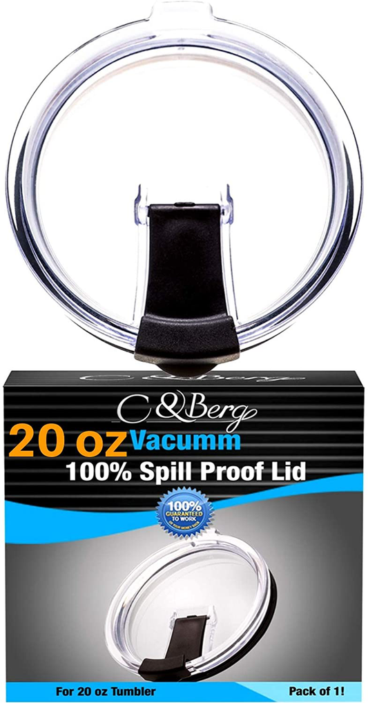 1 Yeti Lids 20/10 oz Spill Proof - No Leak Splash Resistant Vacuum Replacement Black Locking Closure 1 Lid for Tumbler, Fits Ozark Lids Open/Close 3 Inch Diameter by C&Berg