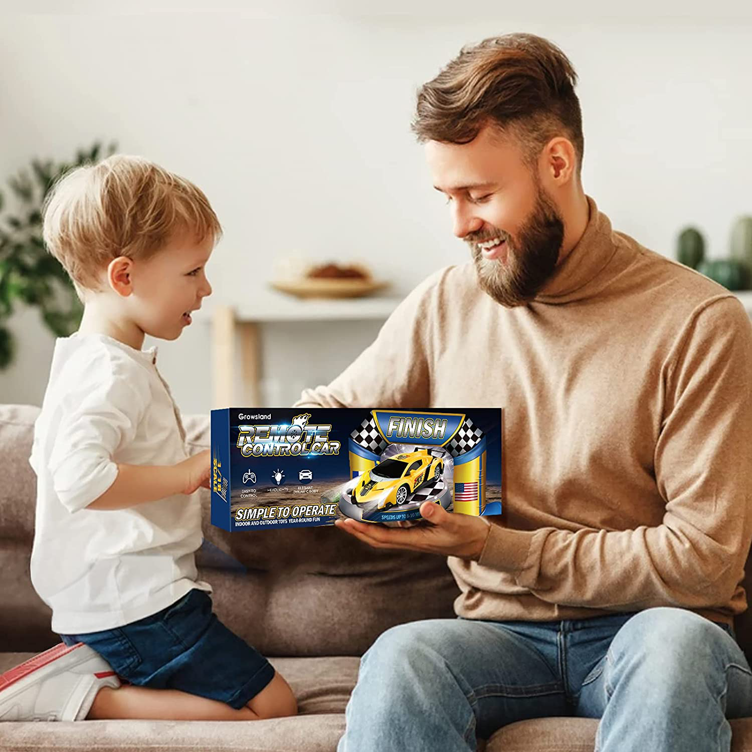 Growsland Remote Control Car RC Cars Xmas Gifts Toys for Kids 1/18 Electric Sport Racing Hobby Rc Crawler Toy Car Model Vehicle for Boys Girls Adults Included Rechargable Batteries (Silver)