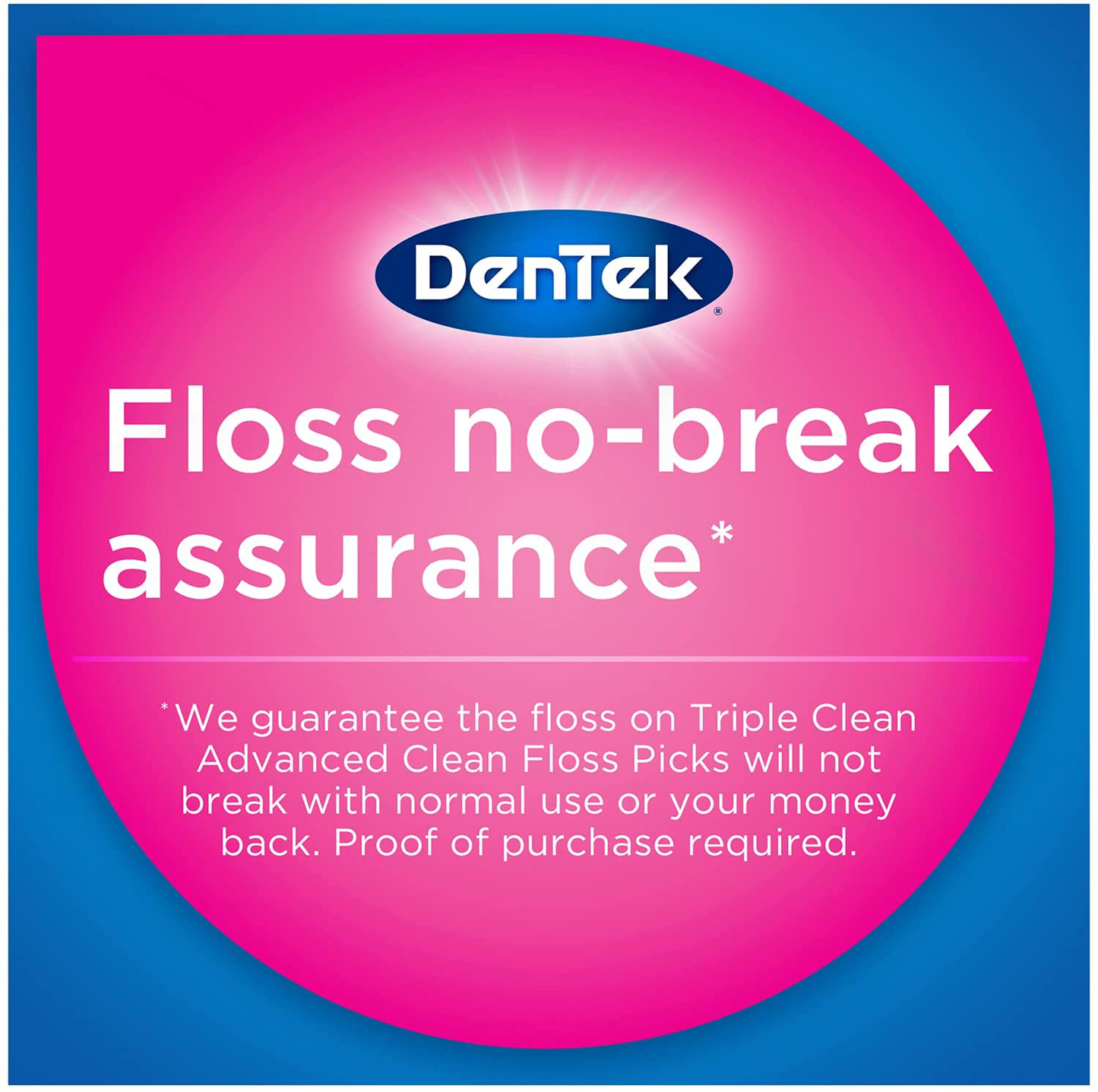 DenTek Triple Clean Advanced Clean Floss Picks, No Break & No Shred Floss, 150 Count, 6 Pack