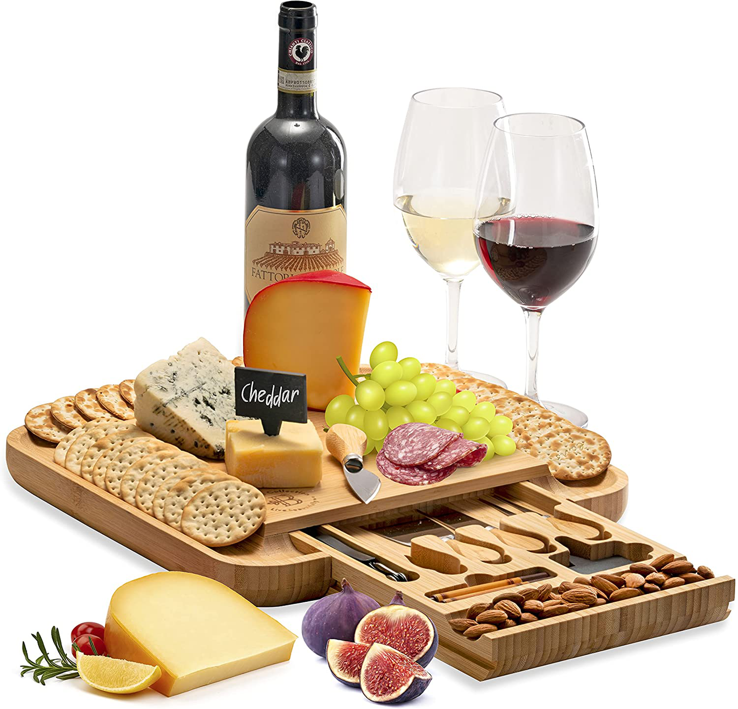 Cheese Board and Knife Set - Unique Gift for Wedding, Housewarming, Bridal Shower, Birthday