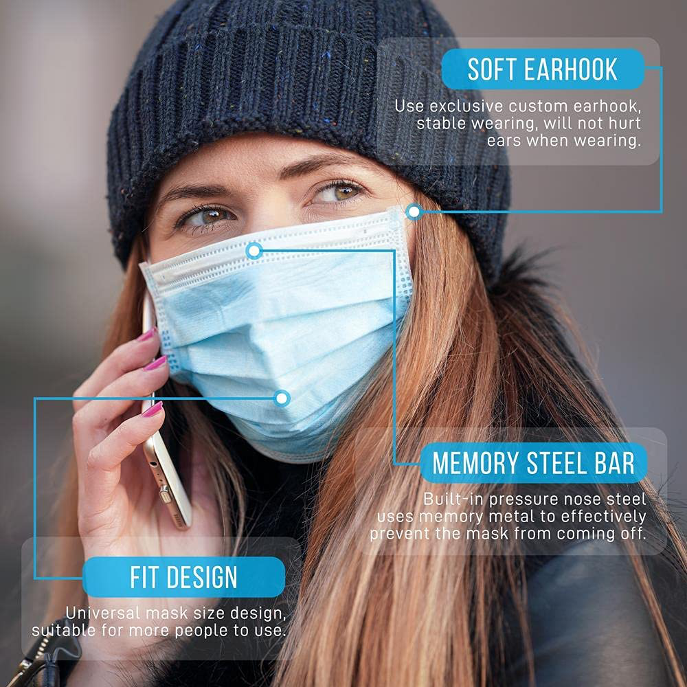 50 PCS Disposable Face Masks - 3 Layer Protection Face Masks
