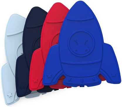 Bentgo Buddies Reusable Ice Packs - Slim Ice Packs for Lunch Boxes, Lunch Bags and Coolers - Multicolored 4 Pack (Rocket)