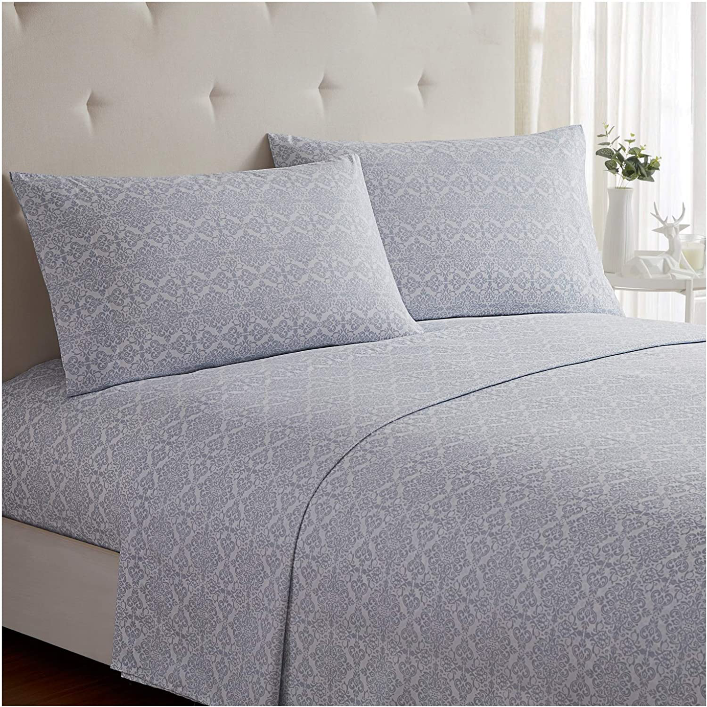 Mellanni Bed Sheet Set - Brushed Microfiber 1800 Bedding - Wrinkle, Fade, Stain Resistant - 3 Piece (Twin, Baby Blue)