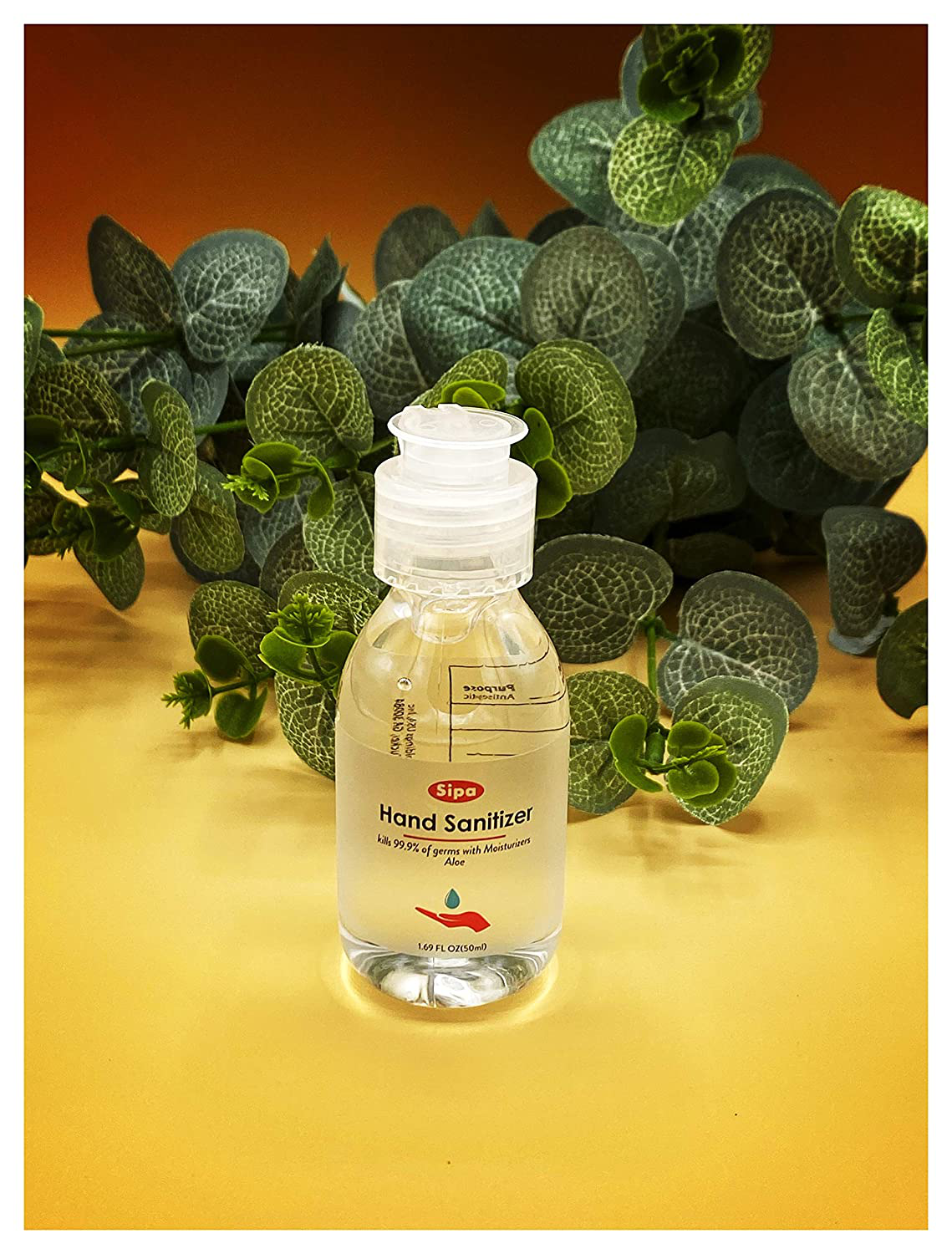 Sipa Bulk Hand Sanitizer Travel Size Bundle 1.69 oz (Pack of 50) 75% Ethyl Alcohol, Protect Against Germs with Vitamin E Formula