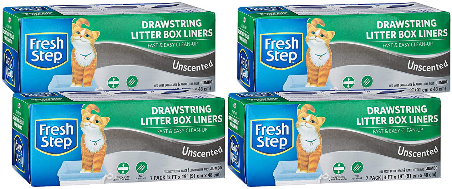 7 Count Fresh Step Drawstring Scented or Unscented Cat Litter Box Liners