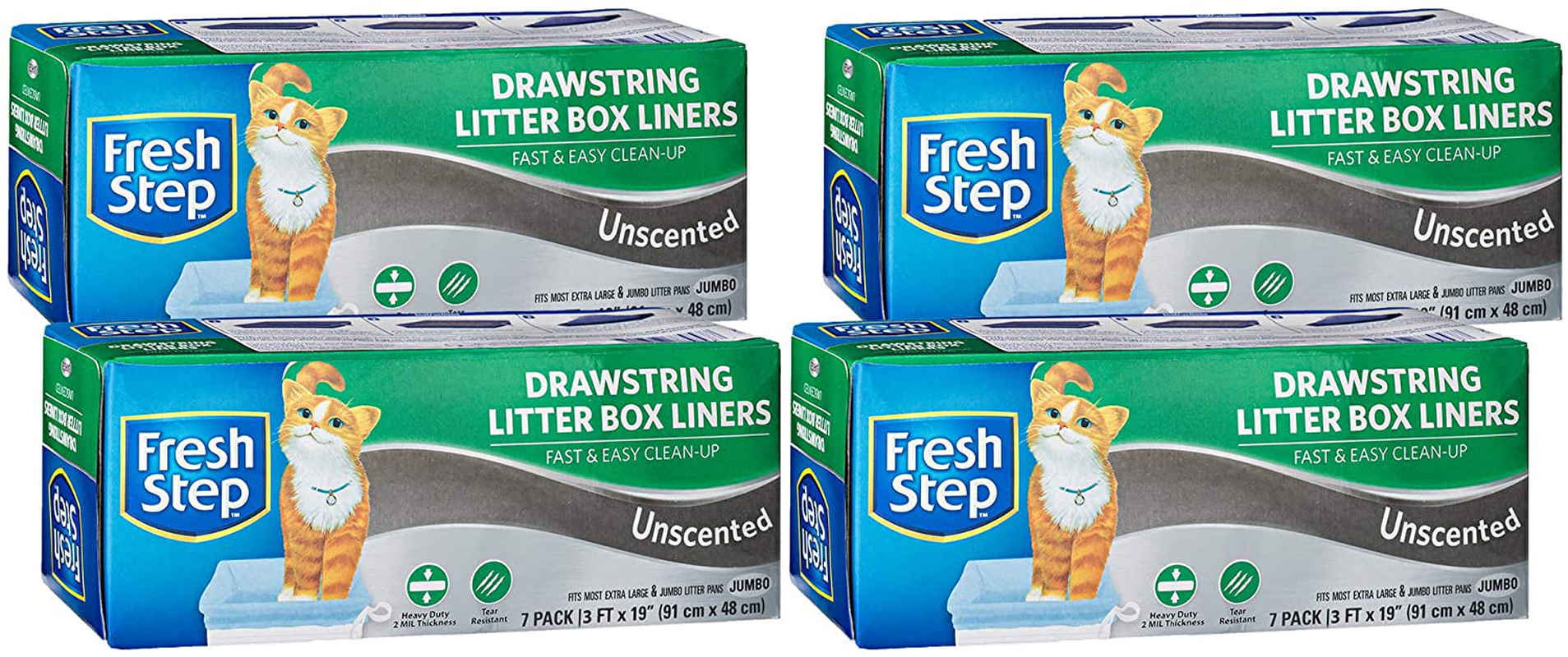 7 Count Fresh Step Drawstring Scented or Unscented Cat Litter Box Liners