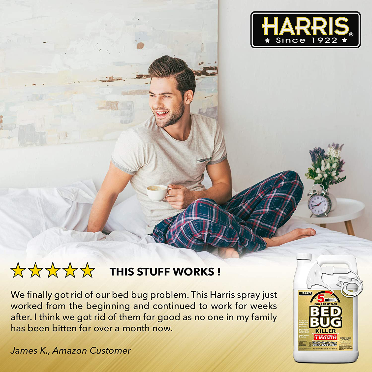 HARRIS 5 Minute Bed Bug Killer, Odorless and Non Staining Formula (32oz)