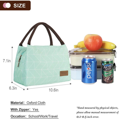 Buringer Reusable Insulated Lunch Bag Cooler Tote Box Meal Prep for Men & Women Work Picnic or Travel (Flying Flowers)