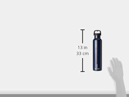 FIFTY/FIFTY Double Wall Vacuum Insulated Water Bottle, Stainless Steel, Wide Mouth with Three Finger Cap