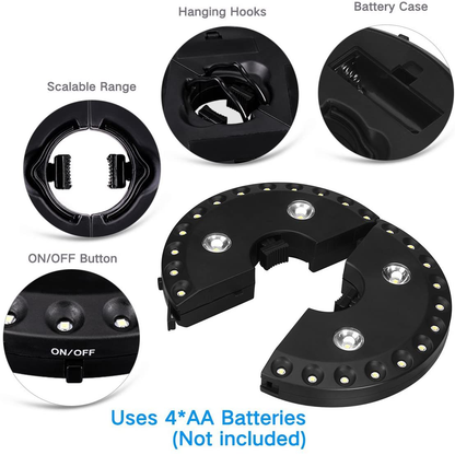  Patio Umbrella Light 3 Brightness Modes Cordless 28 LED Lights at 200 lumens