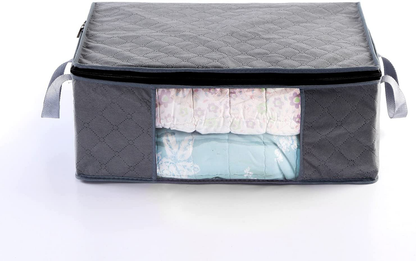 ABO Gear G01 Bins Bags Closet Organizers Sweater Clothes Storage Containers, 3pc Pack, Gray, 3 Count