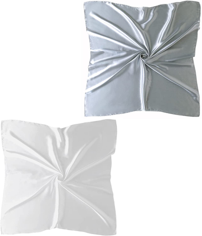 35" Square Silk Like Head Scarf - Women's Fashion Silk Feeling Scarf