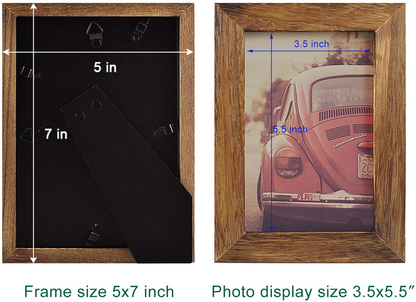 Emfogo 4x6 Picture Frame Photo Display for Tabletop Display Wall Mount Solid Wood High Definition Glass Photo Frame Pack of 2 Carbonized Black